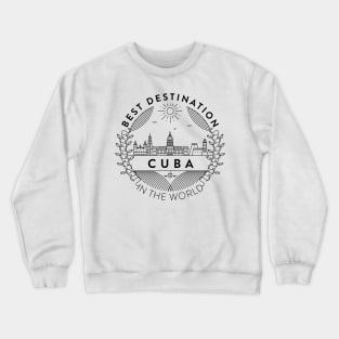 Cuba Minimal Badge Design Crewneck Sweatshirt